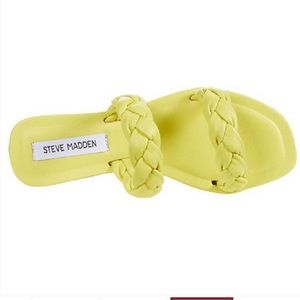 Steve Madden Persia Yellow Braided Slide Sandals